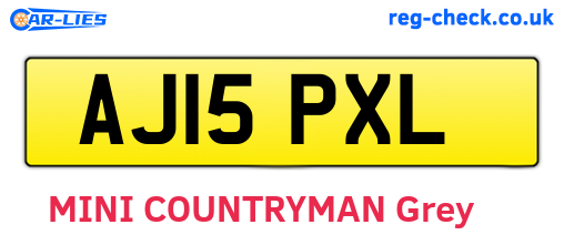 AJ15PXL are the vehicle registration plates.