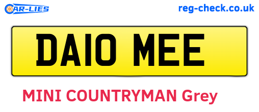DA10MEE are the vehicle registration plates.