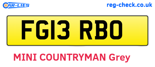 FG13RBO are the vehicle registration plates.