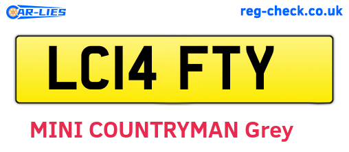 LC14FTY are the vehicle registration plates.