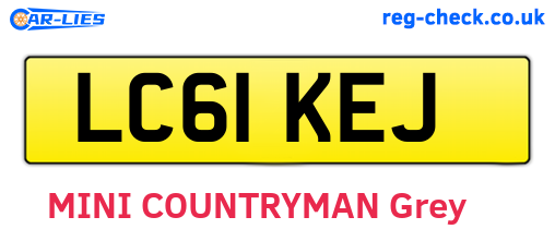 LC61KEJ are the vehicle registration plates.
