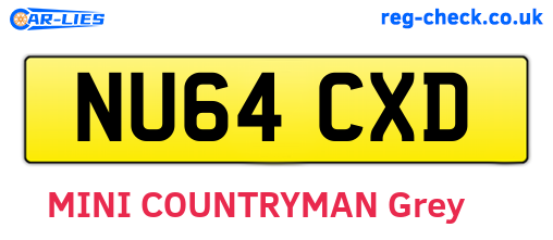 NU64CXD are the vehicle registration plates.
