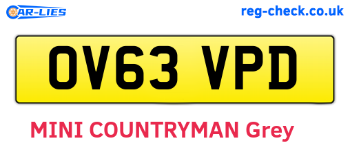 OV63VPD are the vehicle registration plates.