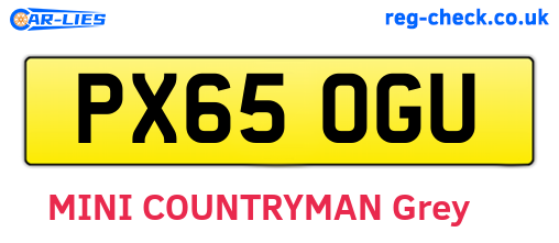 PX65OGU are the vehicle registration plates.