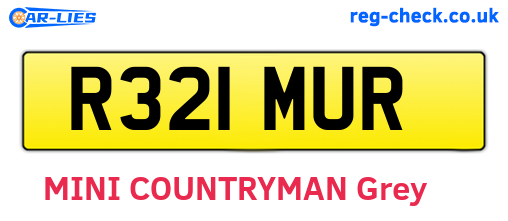 R321MUR are the vehicle registration plates.