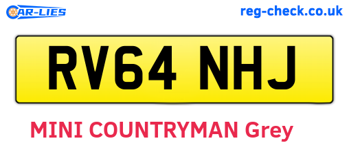 RV64NHJ are the vehicle registration plates.