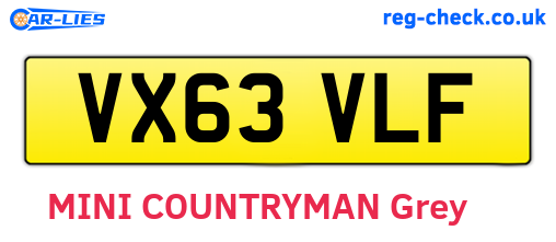 VX63VLF are the vehicle registration plates.