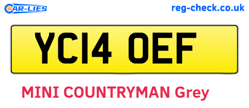 YC14OEF are the vehicle registration plates.