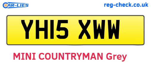 YH15XWW are the vehicle registration plates.