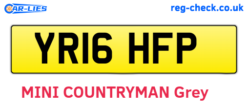 YR16HFP are the vehicle registration plates.