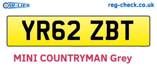 YR62ZBT are the vehicle registration plates.