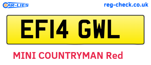 EF14GWL are the vehicle registration plates.