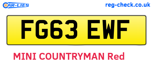 FG63EWF are the vehicle registration plates.