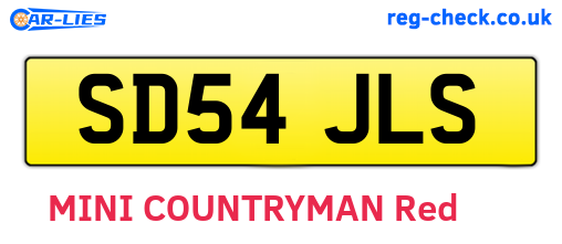 SD54JLS are the vehicle registration plates.