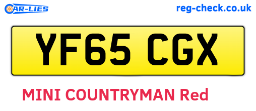 YF65CGX are the vehicle registration plates.