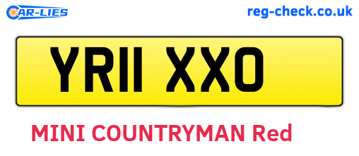 YR11XXO are the vehicle registration plates.