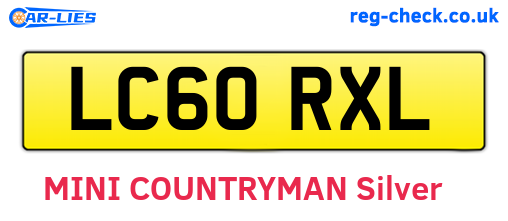 LC60RXL are the vehicle registration plates.
