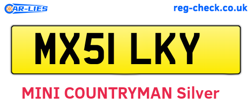MX51LKY are the vehicle registration plates.