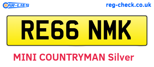 RE66NMK are the vehicle registration plates.