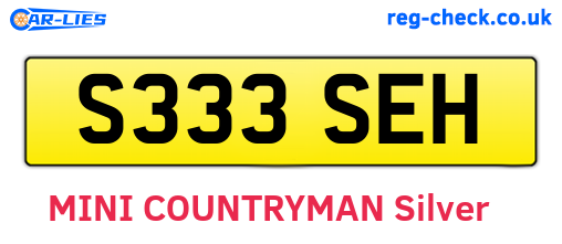 S333SEH are the vehicle registration plates.