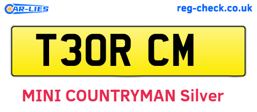 T30RCM are the vehicle registration plates.