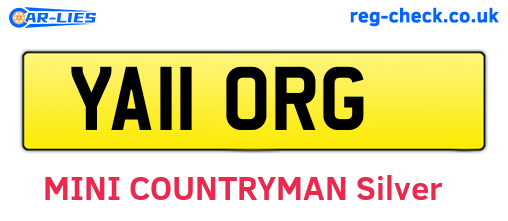 YA11ORG are the vehicle registration plates.