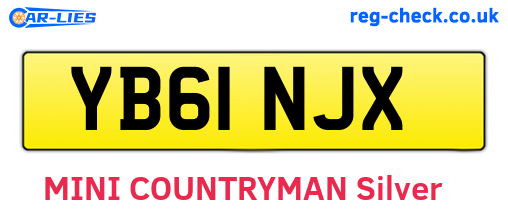 YB61NJX are the vehicle registration plates.
