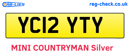 YC12YTY are the vehicle registration plates.