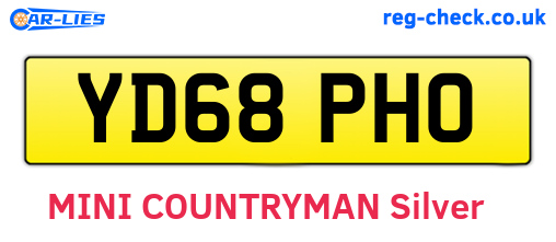 YD68PHO are the vehicle registration plates.