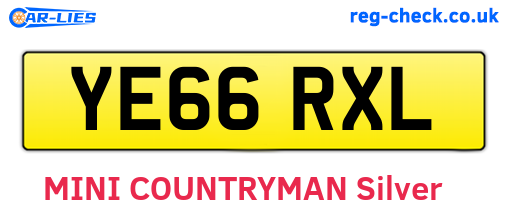YE66RXL are the vehicle registration plates.