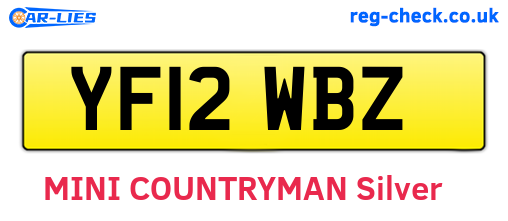 YF12WBZ are the vehicle registration plates.