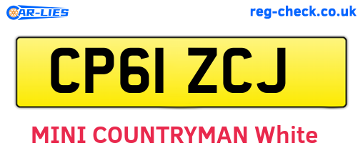 CP61ZCJ are the vehicle registration plates.