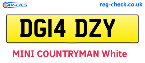 DG14DZY are the vehicle registration plates.