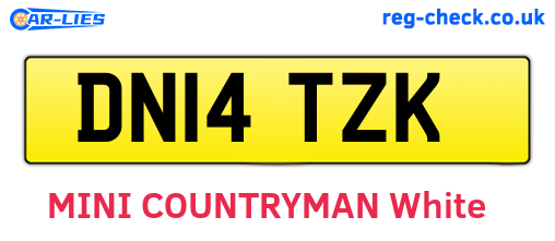 DN14TZK are the vehicle registration plates.