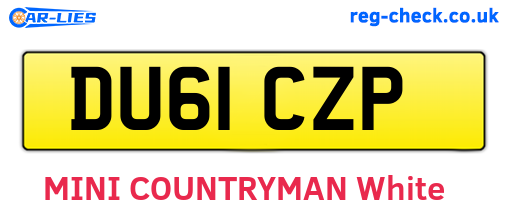 DU61CZP are the vehicle registration plates.