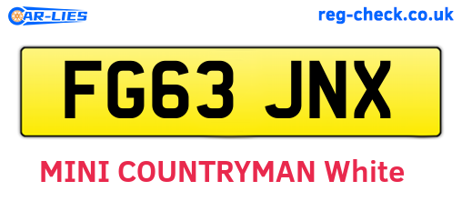 FG63JNX are the vehicle registration plates.