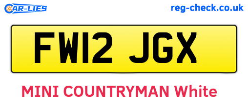 FW12JGX are the vehicle registration plates.