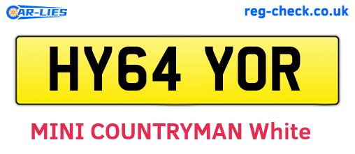 HY64YOR are the vehicle registration plates.