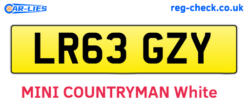 LR63GZY are the vehicle registration plates.