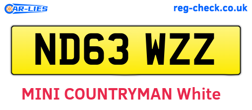ND63WZZ are the vehicle registration plates.