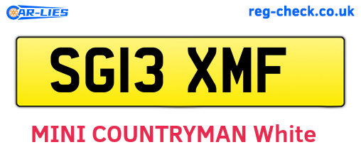 SG13XMF are the vehicle registration plates.