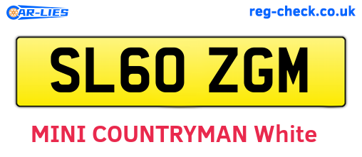 SL60ZGM are the vehicle registration plates.