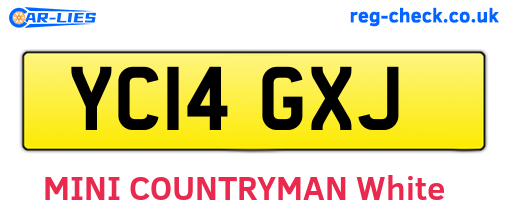 YC14GXJ are the vehicle registration plates.