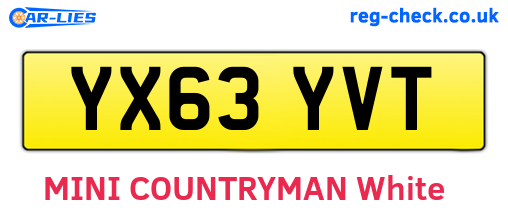 YX63YVT are the vehicle registration plates.