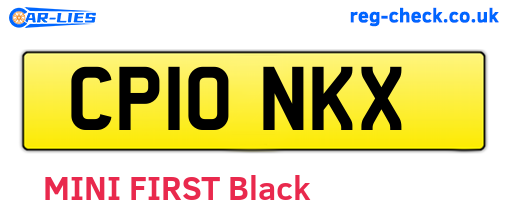 CP10NKX are the vehicle registration plates.