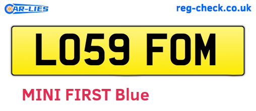 LO59FOM are the vehicle registration plates.