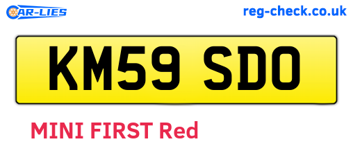 KM59SDO are the vehicle registration plates.