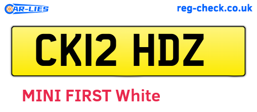 CK12HDZ are the vehicle registration plates.