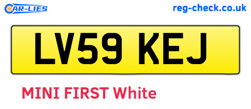 LV59KEJ are the vehicle registration plates.