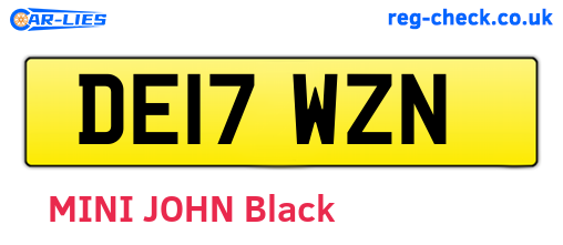DE17WZN are the vehicle registration plates.
